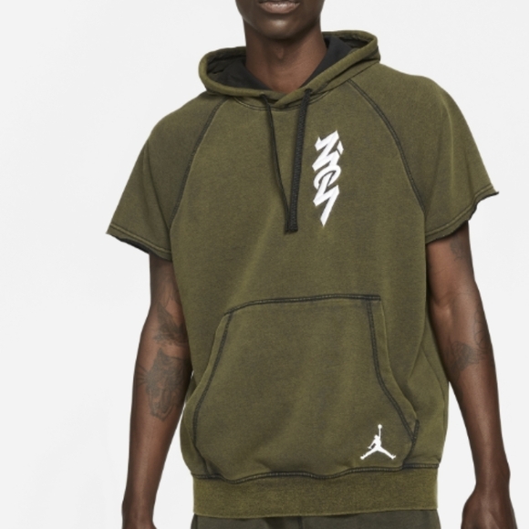 JORDAN Zion Williamson green cut off hoodie size small - Picture 1 of 8